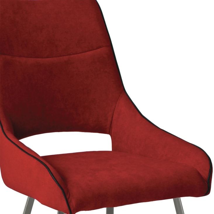 Lot  de 2 chaises tissu coloris rouge-Amado cropped-3