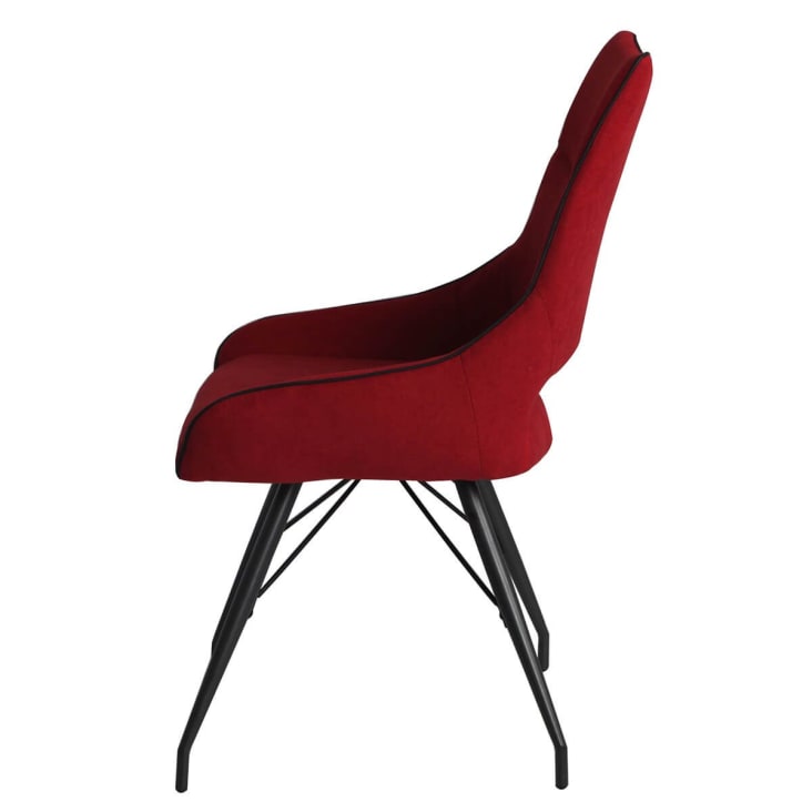 Lot  de 2 chaises tissu coloris rouge-Amado cropped-4
