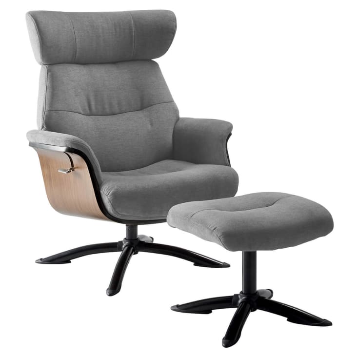 Fauteuil  inclinable + repose-pieds gris-Obanos