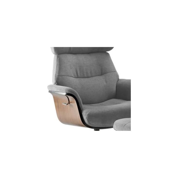 Fauteuil  inclinable + repose-pieds gris-Obanos cropped-3