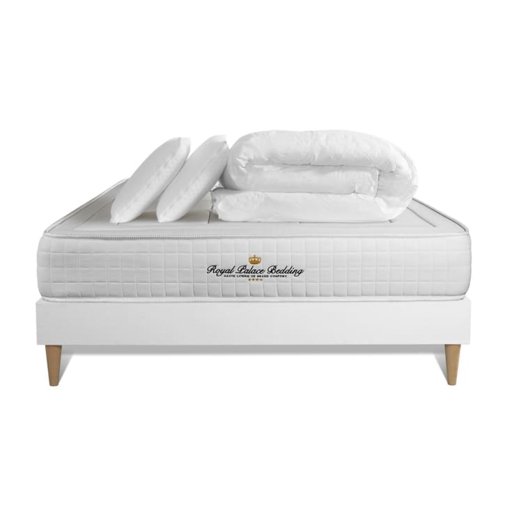 Pack matelas sommier kit 200x200 oreiller couette-Balmoral cropped-2
