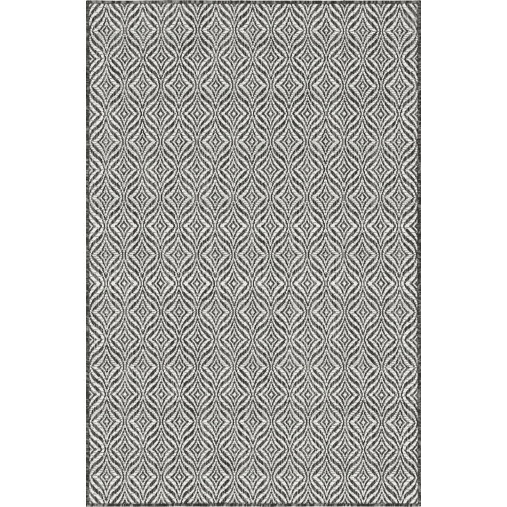 Tapis d'extérieur noir à motif blanc -120x160-MOA