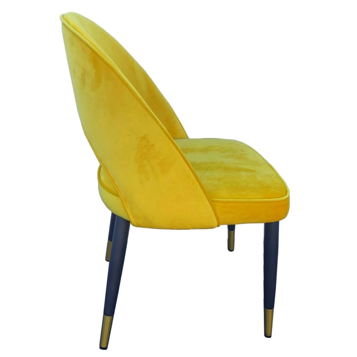 Chaise de salle a manger en velours jaune-ARDEC cropped-3