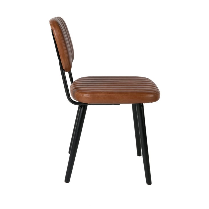 Chaise aspect cuir marron-JEKA cropped-3