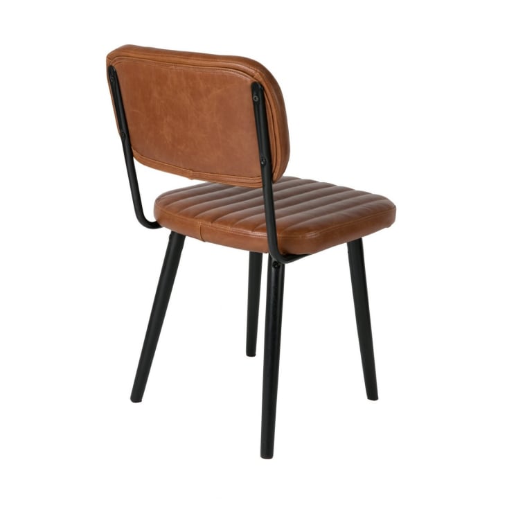 Chaise aspect cuir marron-JEKA cropped-4
