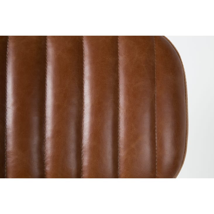 Chaise aspect cuir marron-JEKA cropped-5