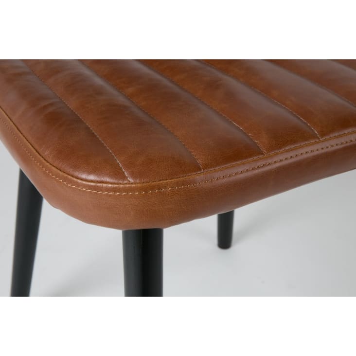 Chaise aspect cuir marron-JEKA cropped-6