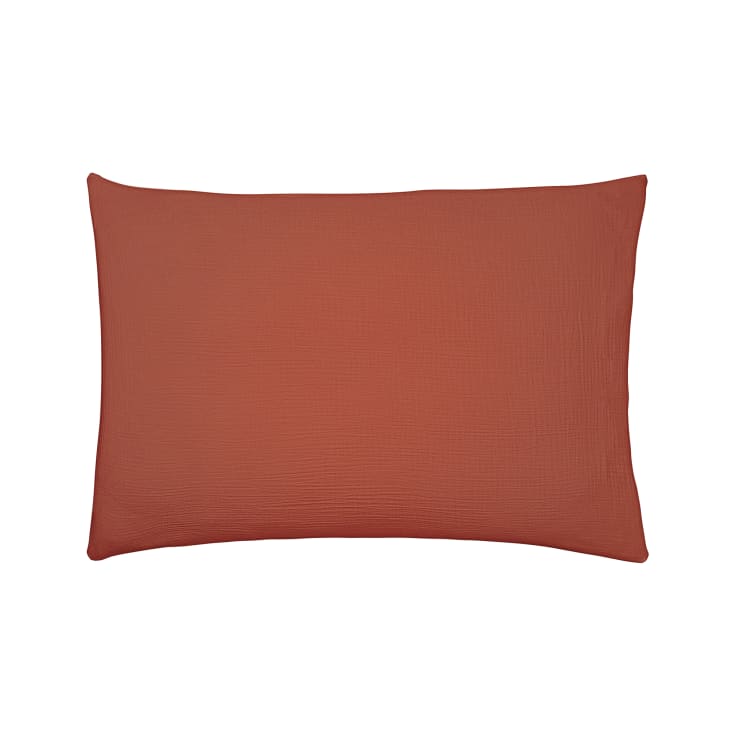 Taie d'oreiller en coton orange 50x75-TENDRESSE