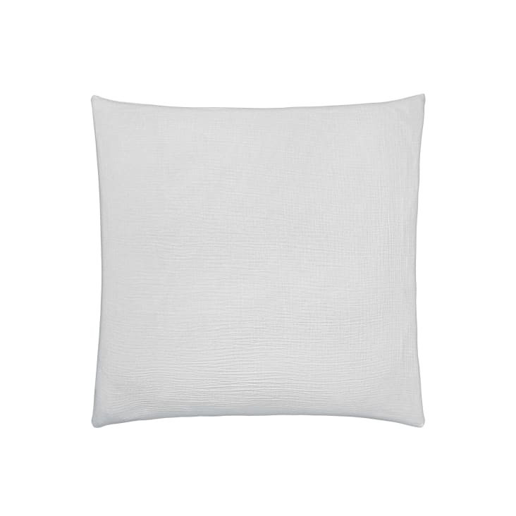 Taie d'oreiller carrée brume en coton gris 65x65-TENDRESSE