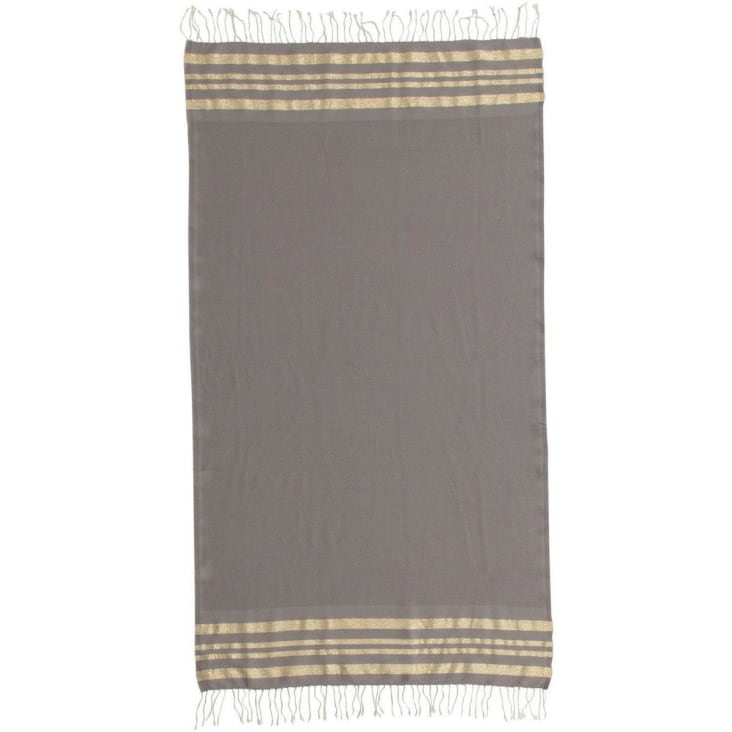 Fouta lurex coton  100x200 taupe clair / or-Hamptons cropped-4