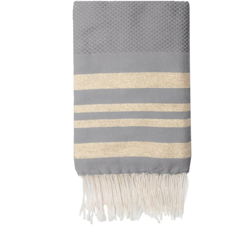 Fouta lurex coton  100x200 taupe clair / or-Hamptons cropped-5