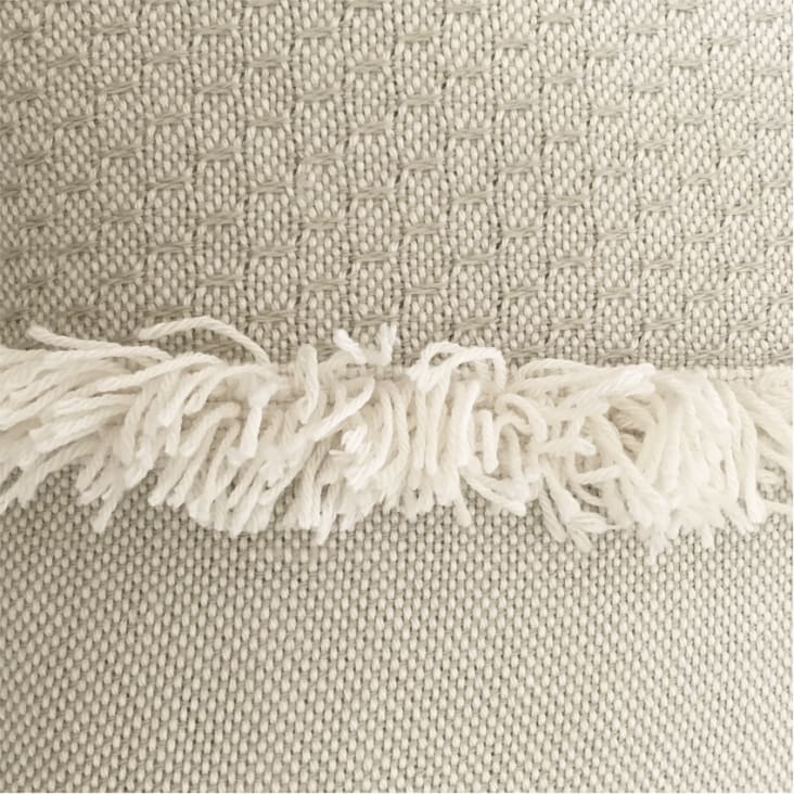 Plaid écru mélange de laine acrylique 125x150-FRINGE cropped-6