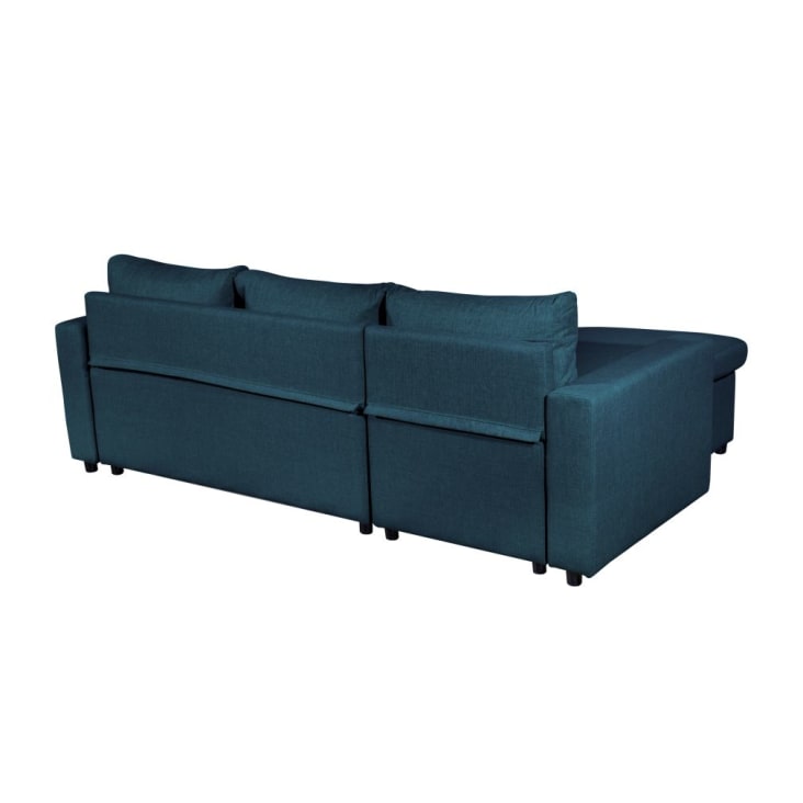 Canapé d'angle réversible convertible avec coffre en tissu bleu canard-MARIA cropped-8