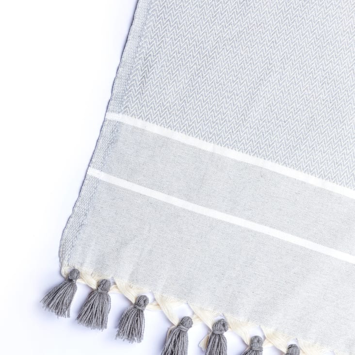 Plaid coton  130x170 gris perle-Stockholm cropped-4