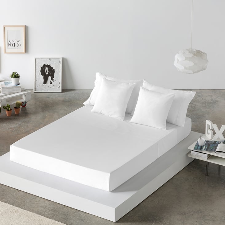 Drap de lit en coton blanc 160x280-CASUAL DDL