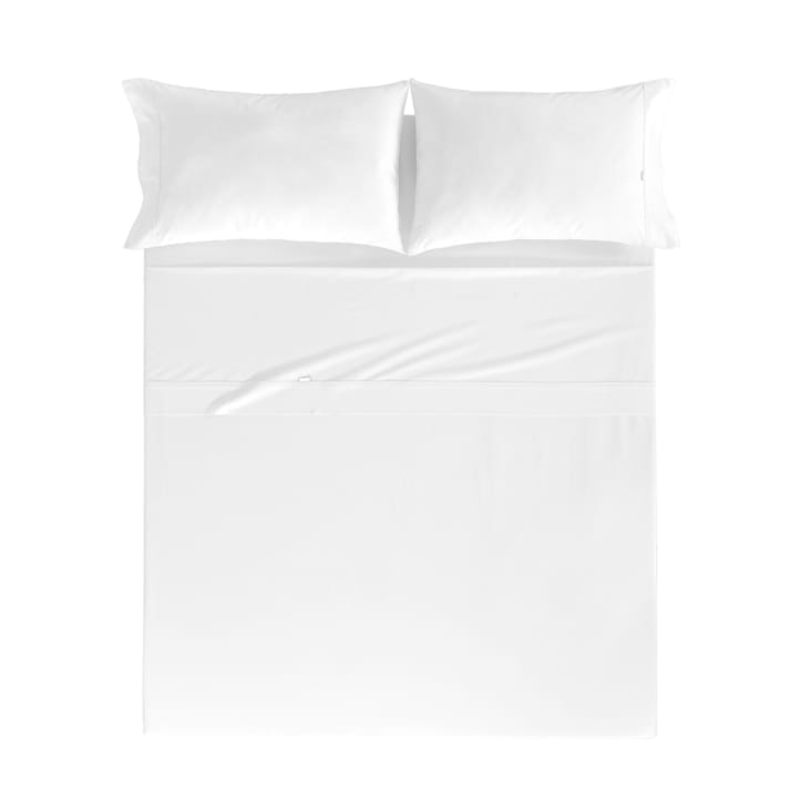 Drap de lit en coton blanc 160x280-CASUAL DDL cropped-2