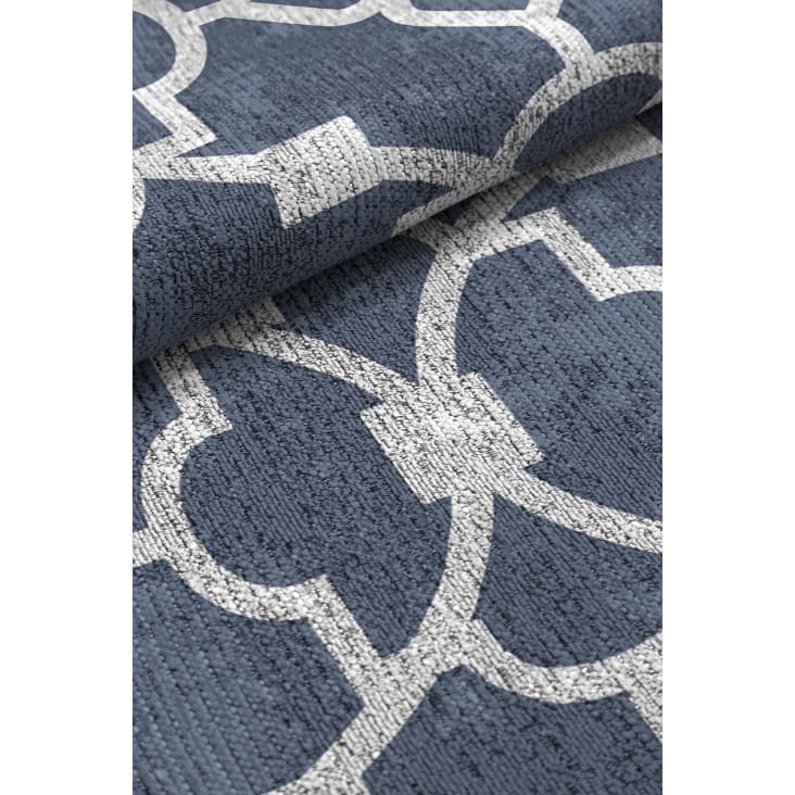 Tapis décoratif en coton en impression digital bleu 120x170-OSLO cropped-3