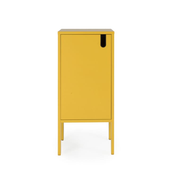 Petit meuble de rangement en bois H89cm jaune moutarde-Uno