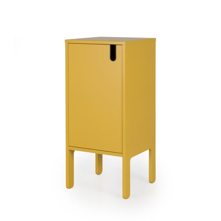 Petit meuble de rangement en bois H89cm jaune moutarde-Uno cropped-3