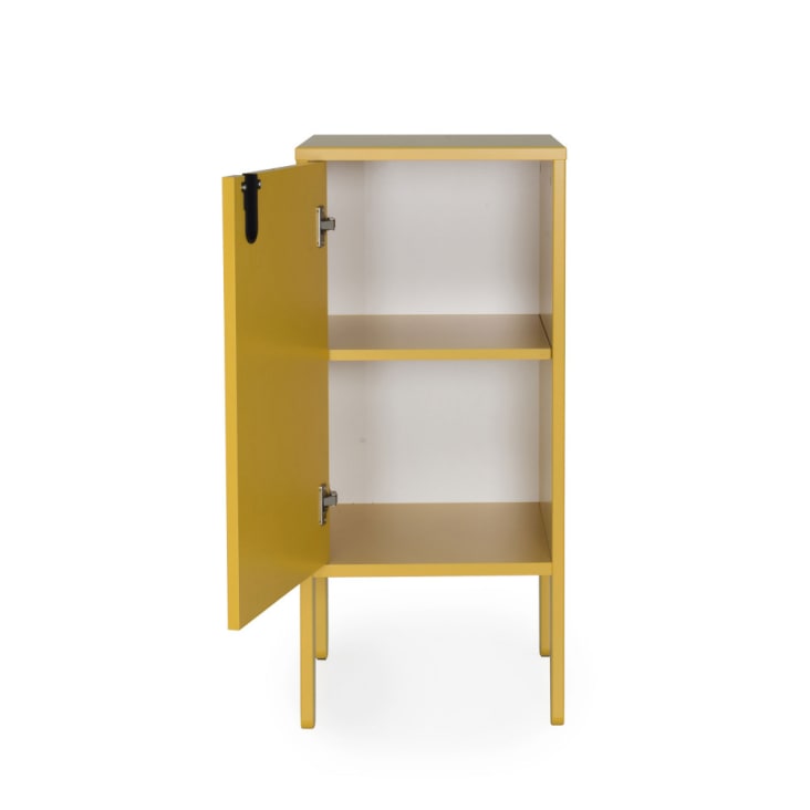 Petit meuble de rangement en bois H89cm jaune moutarde-Uno cropped-5