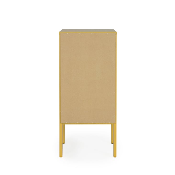 Petit meuble de rangement en bois H89cm jaune moutarde-Uno cropped-6