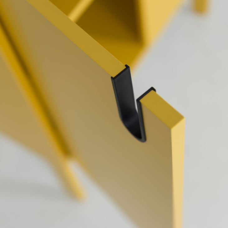Petit meuble de rangement en bois H89cm jaune moutarde-Uno cropped-8