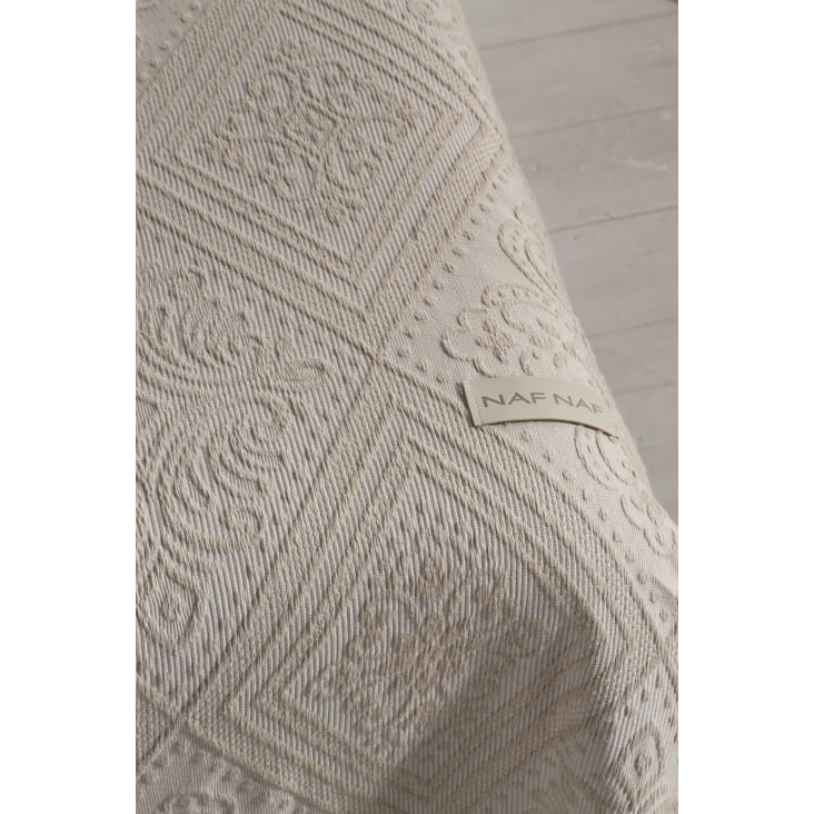 Couvre lit en coton beige 180x270-BRIANCE CL cropped-2