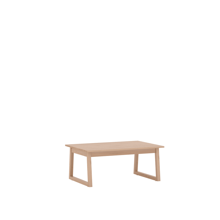 Grande table basse en hêtre avec pieds traineaux, vernie-COMPAGNIE