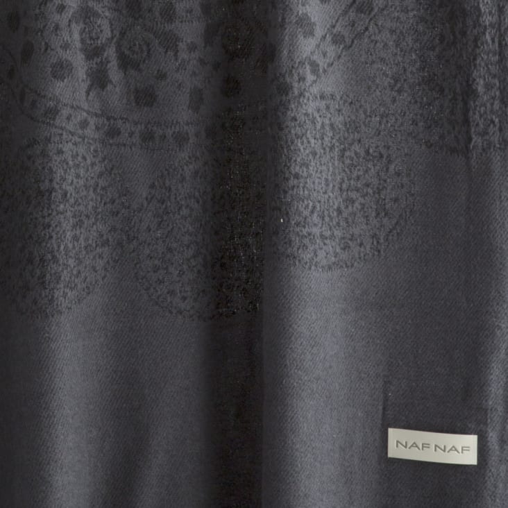 Plaid en coton noir 130x170-MARBLE cropped-2