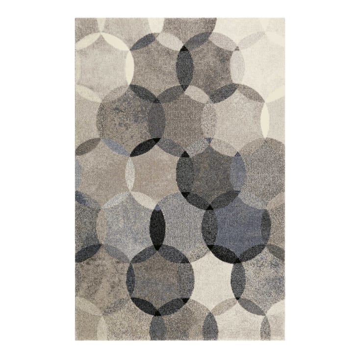 Tapis motif cercles vintage nuances d'hiver 225x160-Modernina
