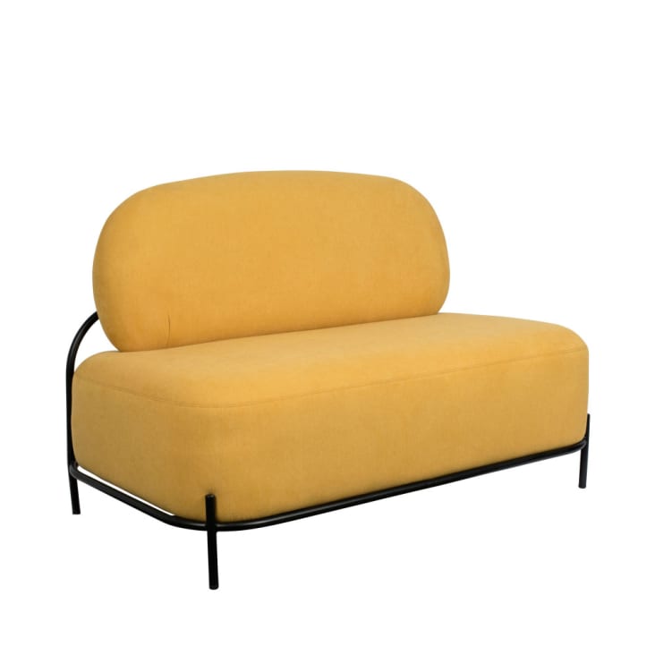 Canapé 2 places en tissu jaune-Polly cropped-3