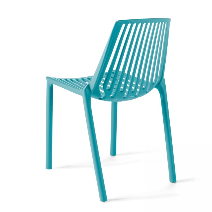 Chaise de jardin ajourée en plastique bleu-Paris cropped-2