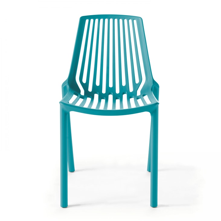 Chaise de jardin ajourée en plastique bleu-Paris cropped-4