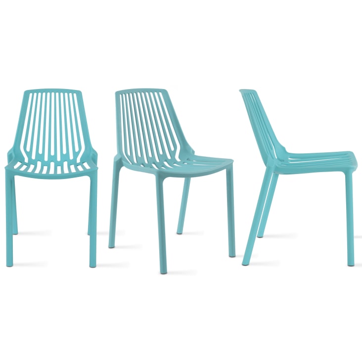 Chaise de jardin ajourée en plastique bleu-Paris cropped-5