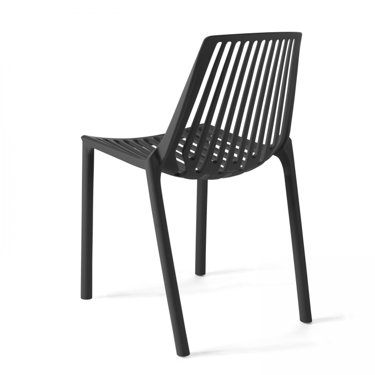 Chaise de jardin ajourée en plastique noir-Paris cropped-2