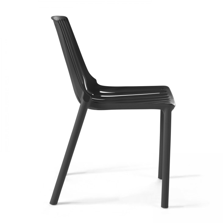 Chaise de jardin ajourée en plastique noir-Paris cropped-3