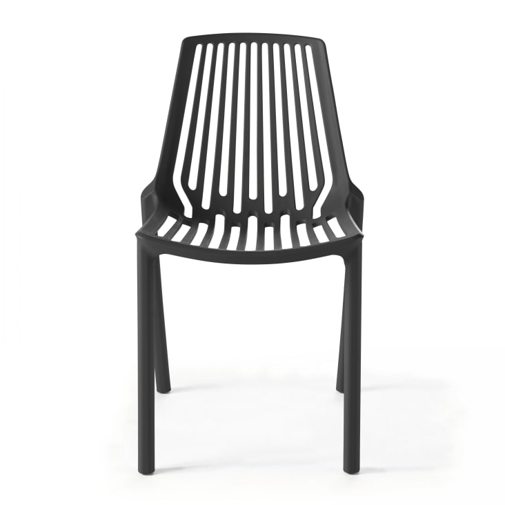 Chaise de jardin ajourée en plastique noir-Paris cropped-4