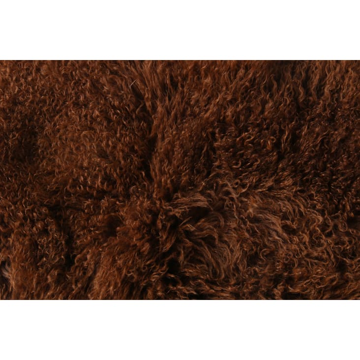 Tapis en peau de mouton tibétain curl chocolat 80x50 cropped-3