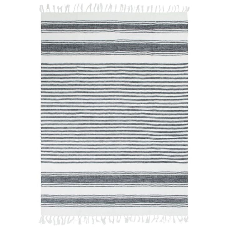 Tapis 100% coton lignes gris-blanc 160x230-Terra