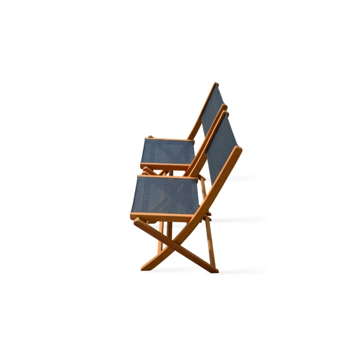 Lot de 2 chaises pliantes de jardin en bois noir-Martigues cropped-5