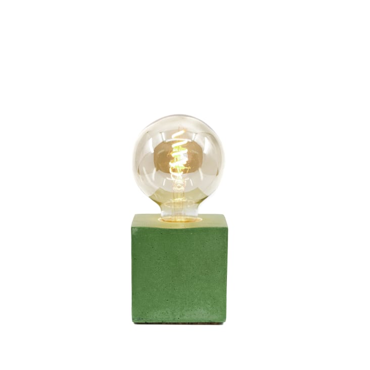 Lampe cube en béton vert fabrication artisanale-CUBE