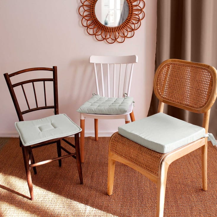 Galette de chaise unie coloris gris en coton - 40 x 40 x 5 cm : Coussins  AUTRES MARQUES maison - botanic®