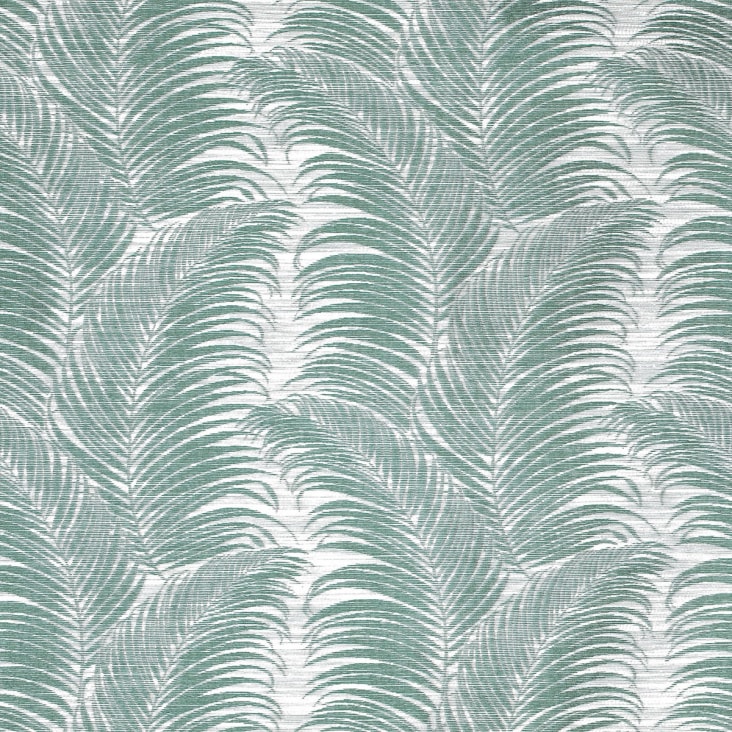 Rideau à oeillets aux motifs palmes polyester bleu 145x250 cm cropped-4