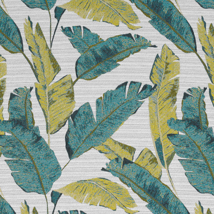 Rideau tamisant à motif plumes polyester vert 135x240 cm cropped-2