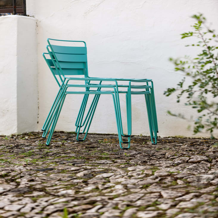 Chaise en acier galvanisé  bleu-MALLORCA cropped-3