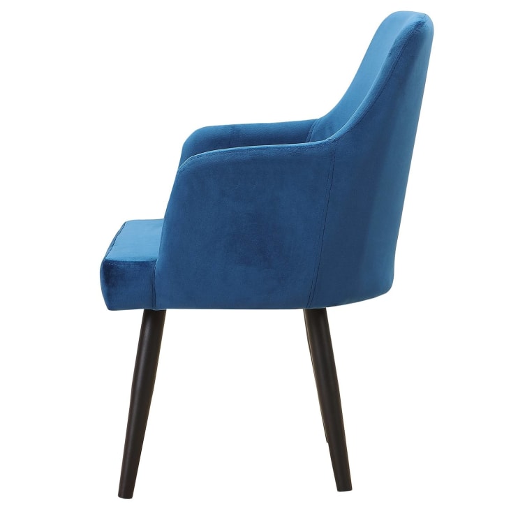 Lot de 2 fauteuils de table en velours bleu-NEIVA cropped-3