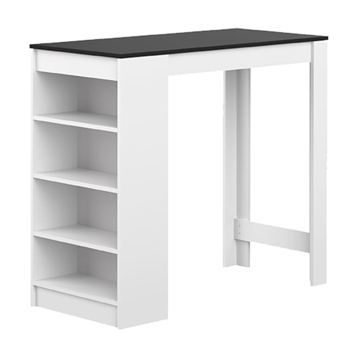 Mesa de bar efecto madera blanco y negro-Aravis cropped-3