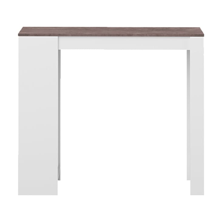 Tavolo bar effetto legno bianco e cemento-Aravis