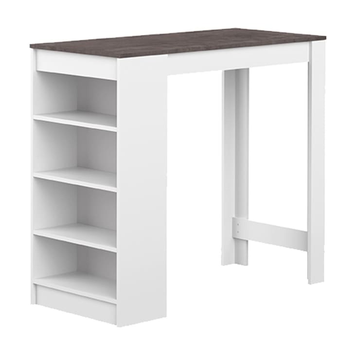 Tavolo bar effetto legno bianco e cemento-Aravis cropped-3