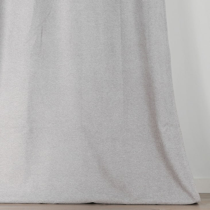 Rideau obscurcissant aspect laine chinée polyester ecru 140x250 cm cropped-2